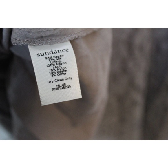 Sundance Floral Lace Cascade Velvet Blouse Bell Sleeve Gray Size Large H14079 - Picture 9 of 11